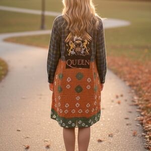 OOAK QUEEN KANTHA PLAID DUSTER SM-XL